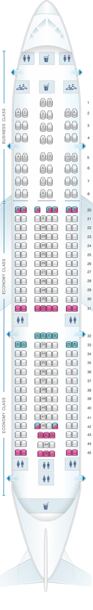 Airbus A330 200 Seating Chart