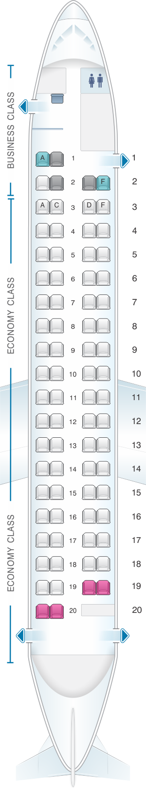 Seat map for Eurowings Bombardier Q400