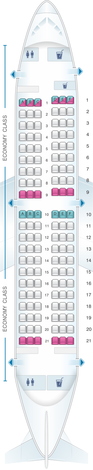 Seat map for ANA - All Nippon Airways Boeing B737 500
