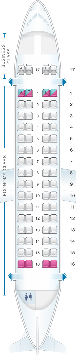 Seat map for Air Europa ATR 72 V1