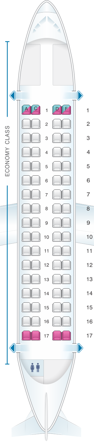 Seat map for Air Europa ATR 72 V2