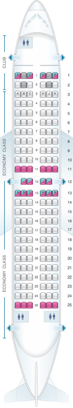 Seat map for Air Transat Boeing 737-700 Canada