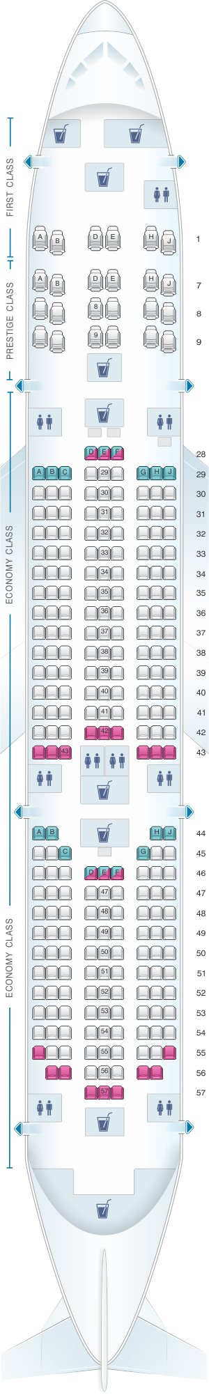 Seat Map Korean Air Boeing B787 9 Seatmaestro