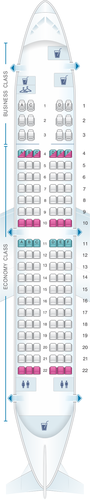 Seat map for MIAT Mongolian Airlines Boeing B737 700