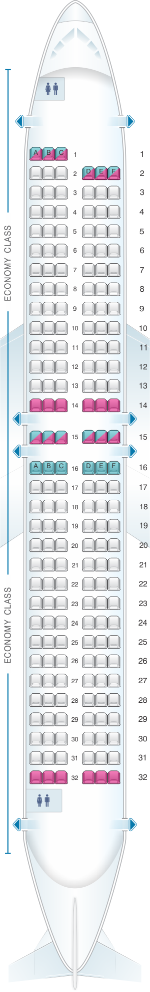 Seat map for Norwegian Boeing B737 MAX 8