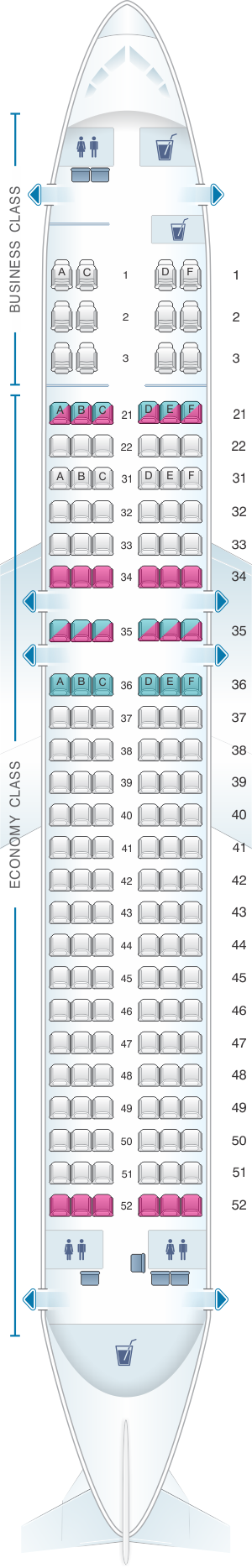 Seat Map Philippine Airlines Airbus A320 200 V1 | SeatMaestro