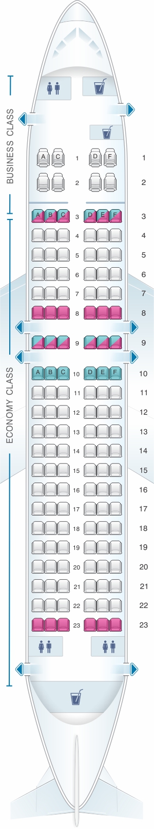 Seat map for SpiceJet Boeing B737 700