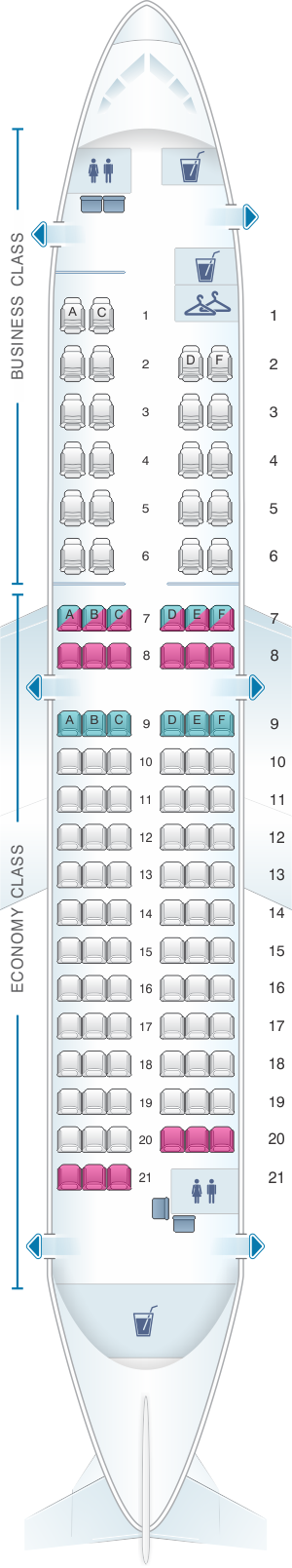 Airbus Industrie A318 Seating Chart