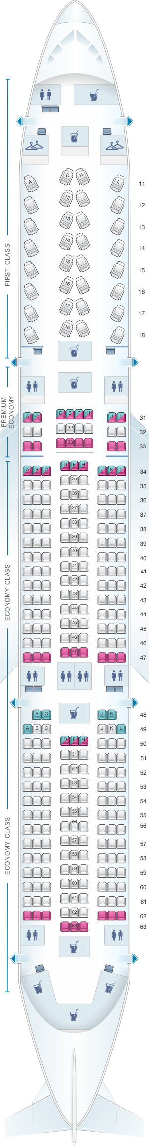 Seat Map Air China Airbus A350 900 Seatmaestro