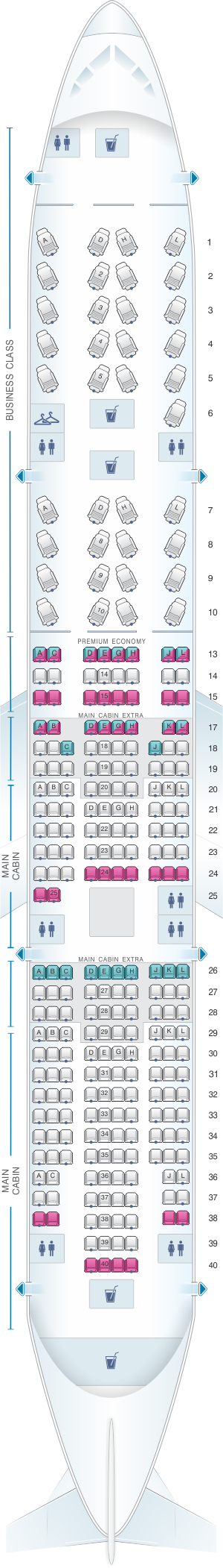 Seat Map American Airlines Boeing B777 200er 273pax Seatmaestro