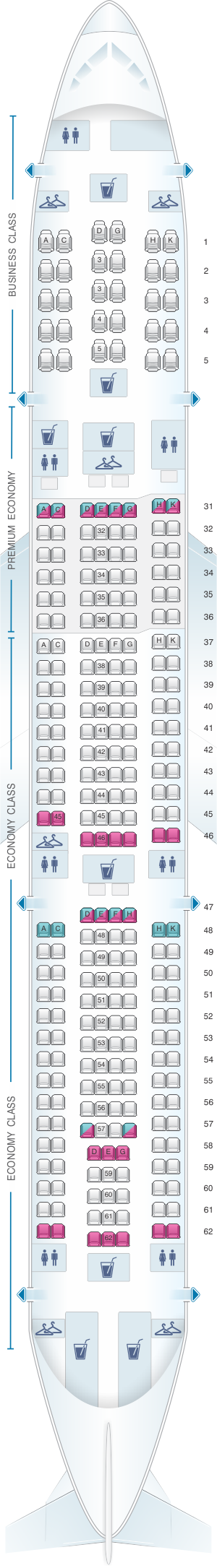 Seat Map China Southern Airlines Airbus A330 300 Layout B Seatmaestro