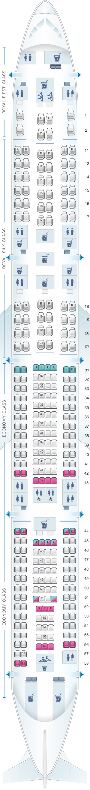 Airbus A346 Seating Chart