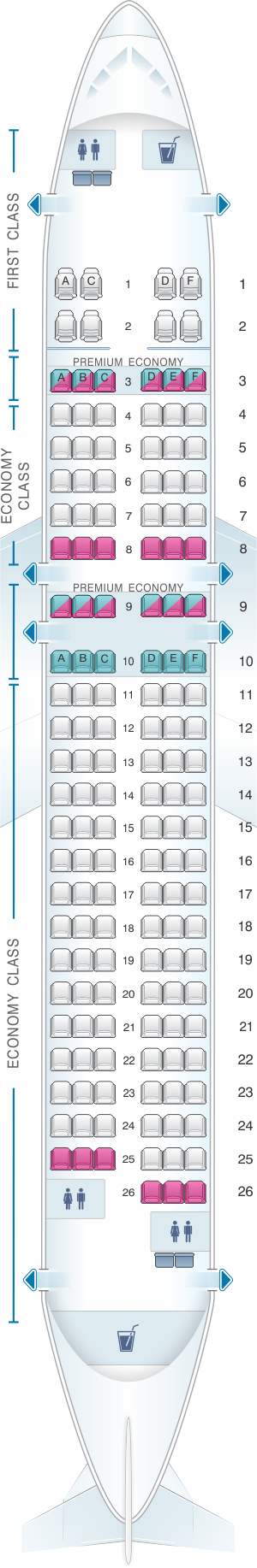 Seat Map Alaska Airlines - Horizon Air Airbus A320 214 | SeatMaestro