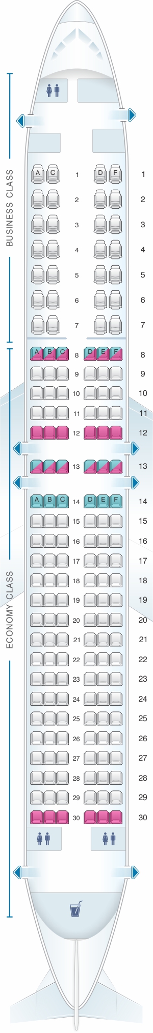 Seat map for SpiceJet Boeing B737 900 config.2