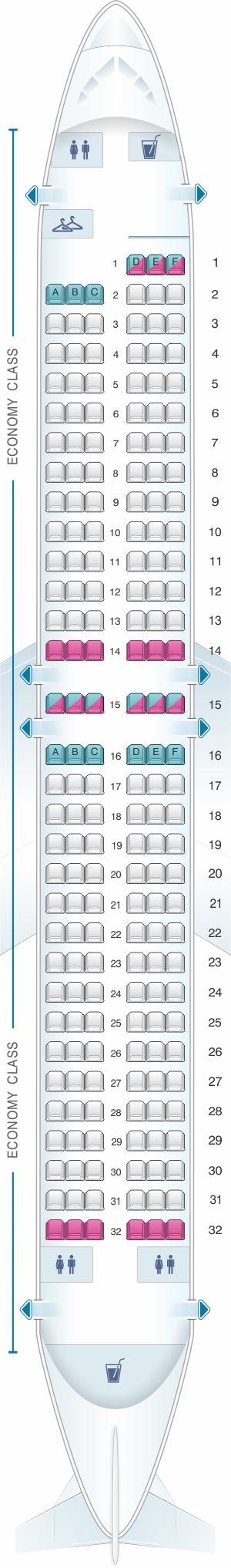 Seat map for SpiceJet Boeing B737 MAX8