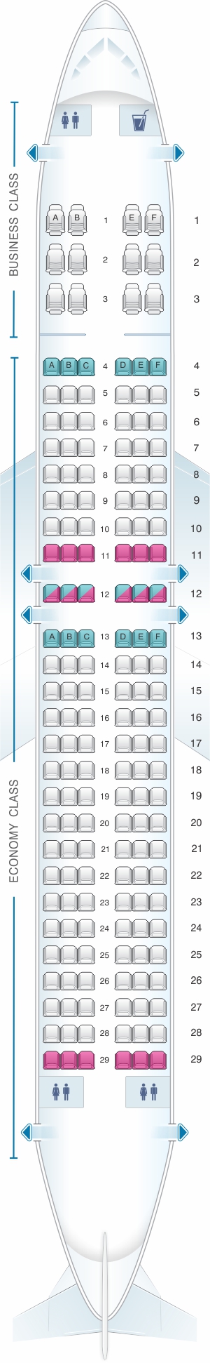 Seat map for SpiceJet Boeing B737 800 config.2