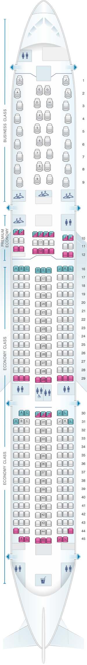 Seat Map Air France Airbus A350 900 Seatmaestro