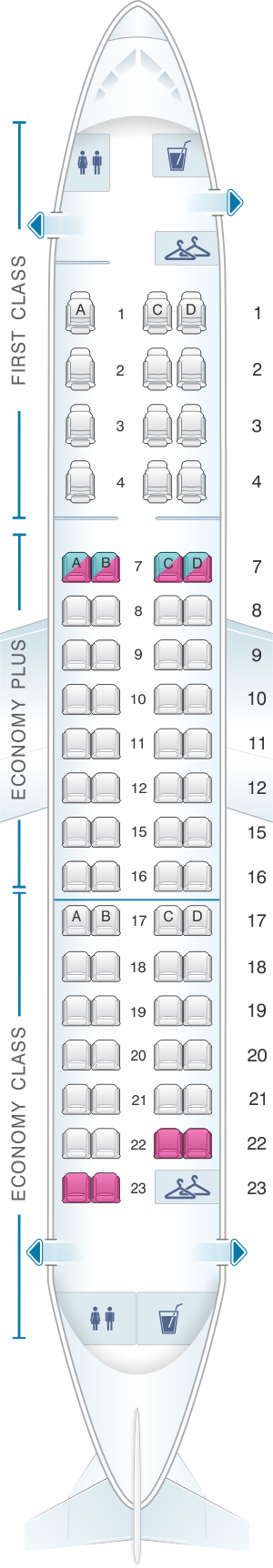 Seat Map United Airlines Embraer Emb 175 Version 1 Seatmaestro