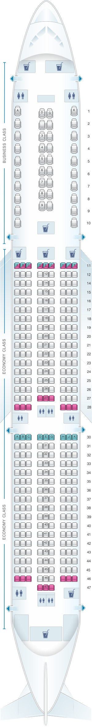 Seat Map Klm Boeing B787 10 Seatmaestro